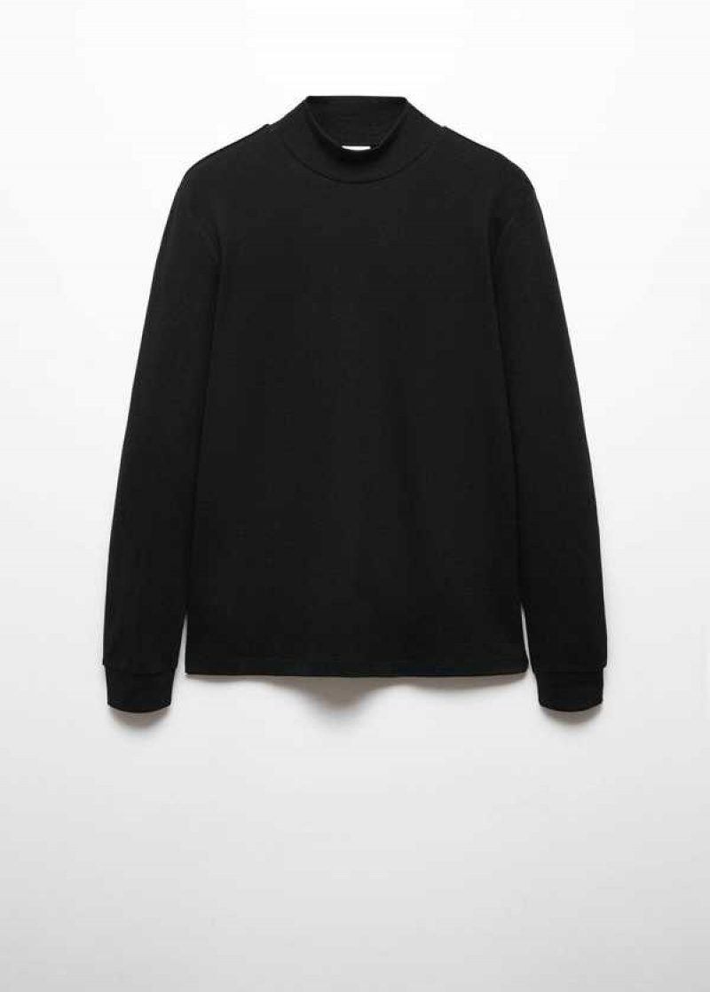 Mango Perkins Neck Long-sleeved T-shirt | MNG-21706