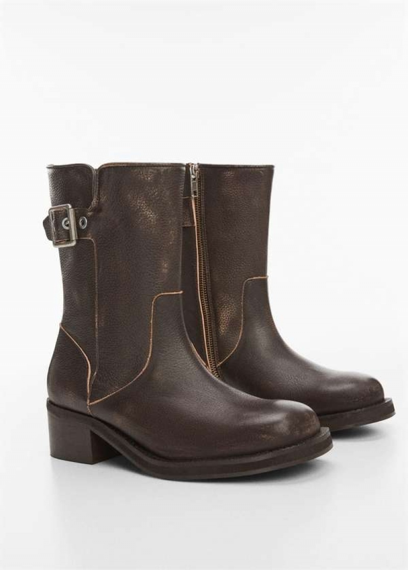 Mango Přezkou Ankle Boots | MNG-23488