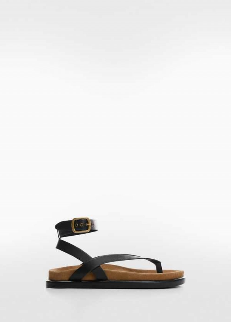 Mango Přezkou Læder Sandals | MNG-23480