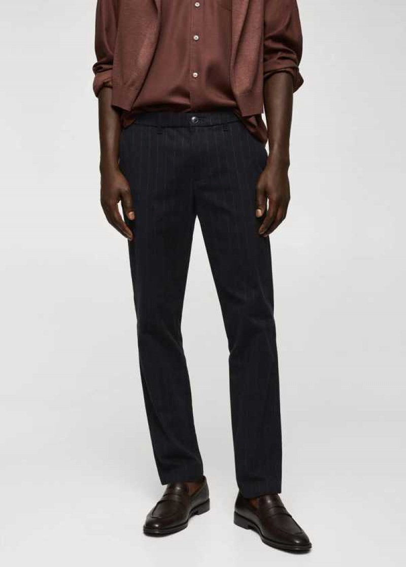 Mango Pinstripe Bavlněné Slim-fit Pants | MNG-22375