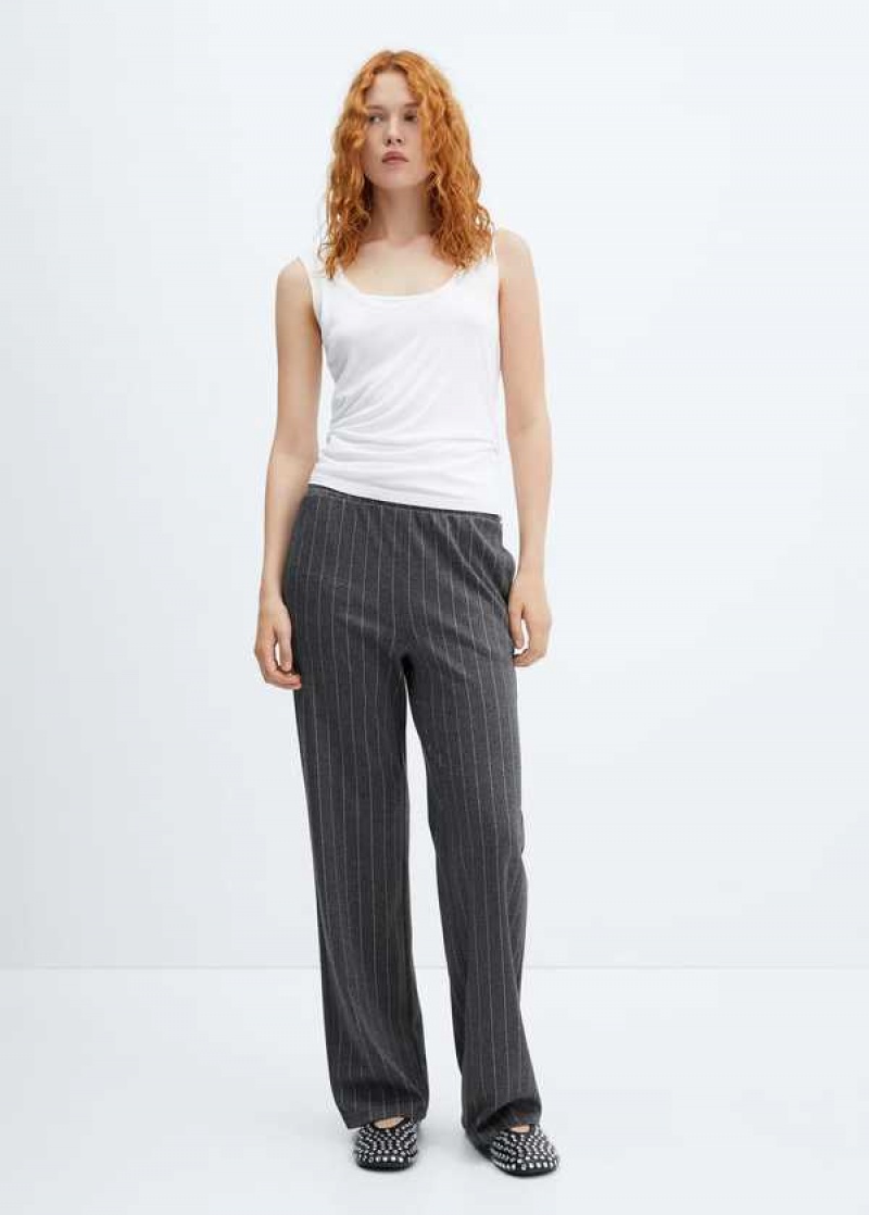 Mango Pinstripe Pletené Pants | MNG-24349