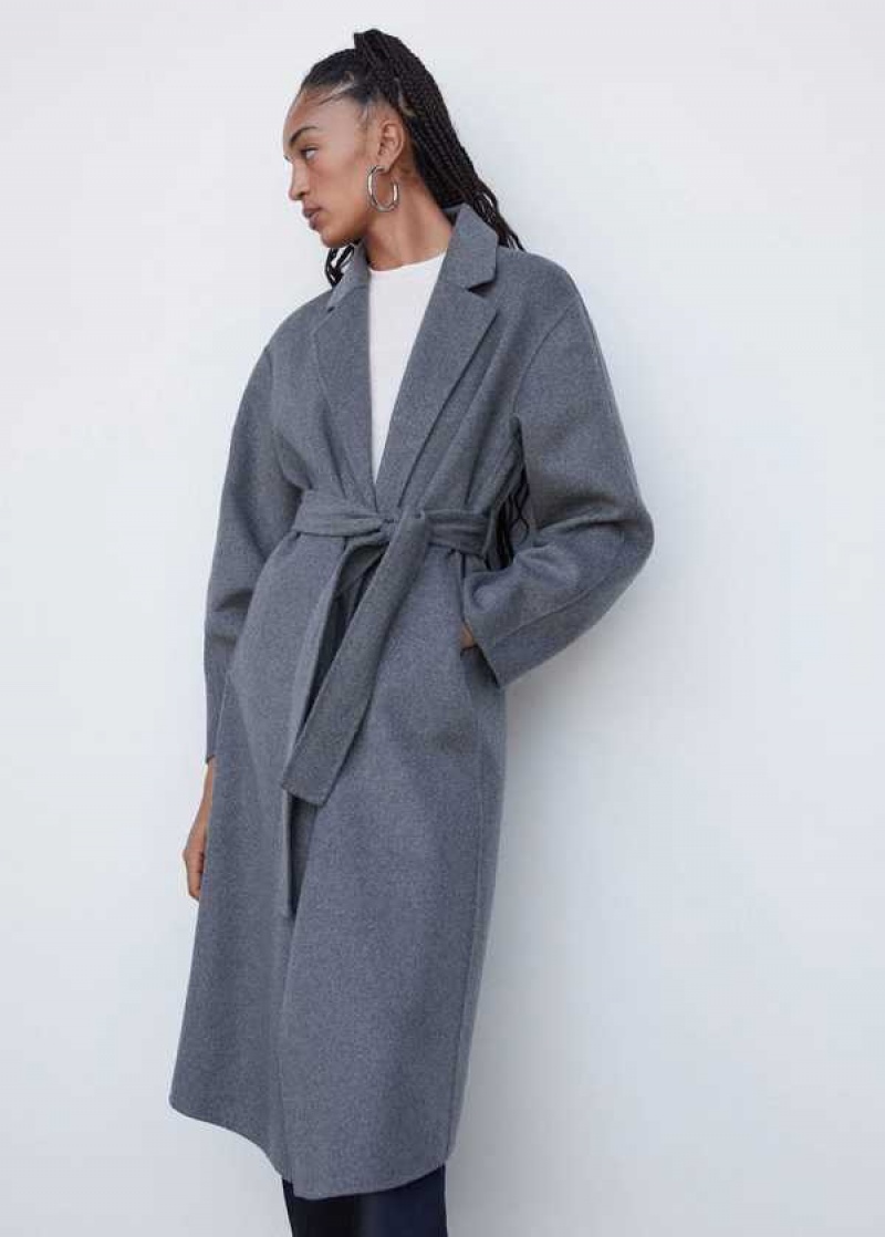 Mango Pinstripe Vlna Coat | MNG-26376