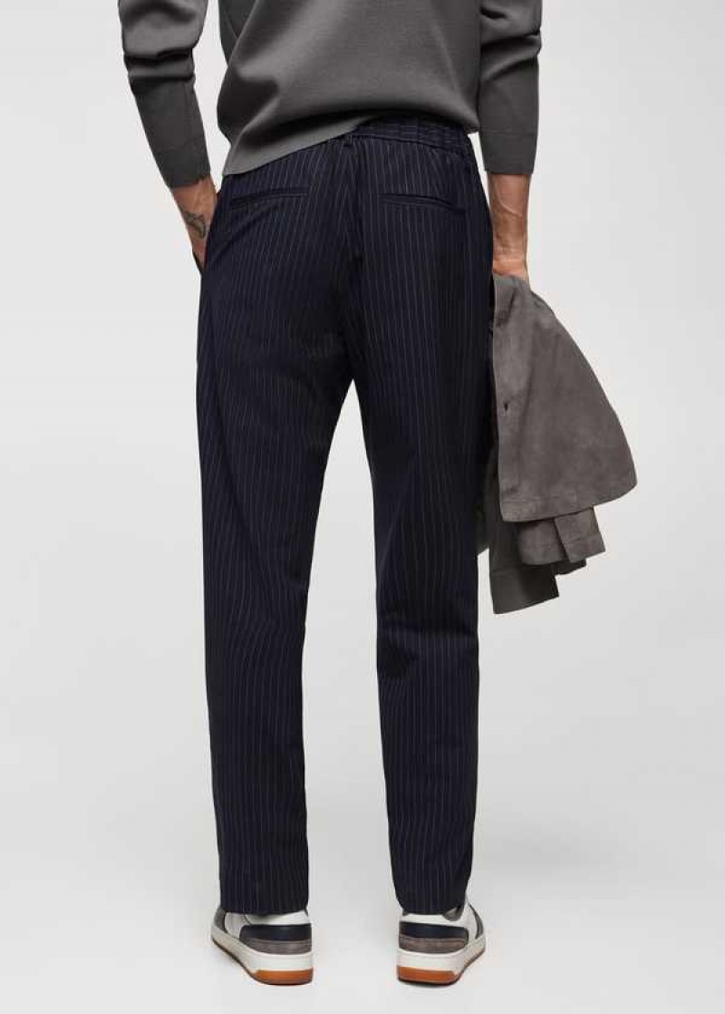 Mango Pinstripe Vlna Pants | MNG-22381