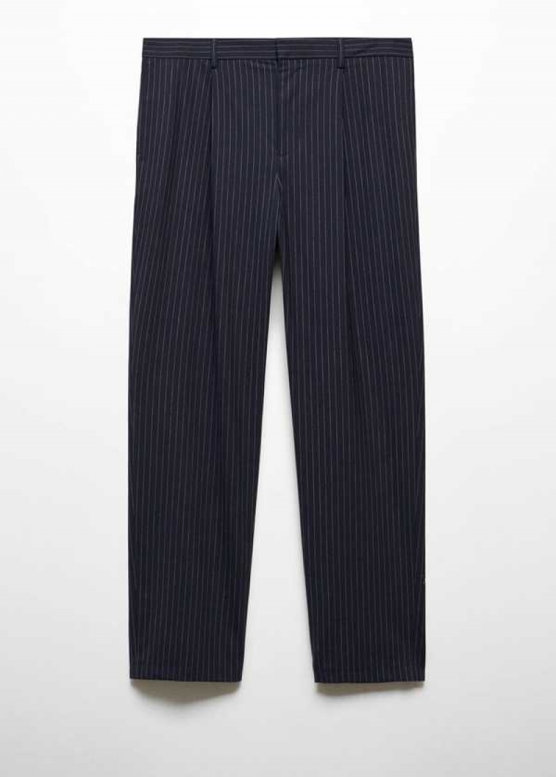 Mango Pinstripe Vlna Pants | MNG-22381