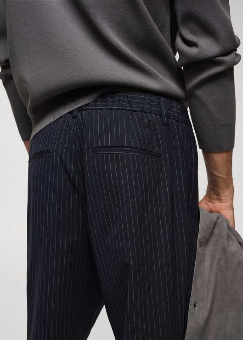 Mango Pinstripe Vlna Pants | MNG-22381