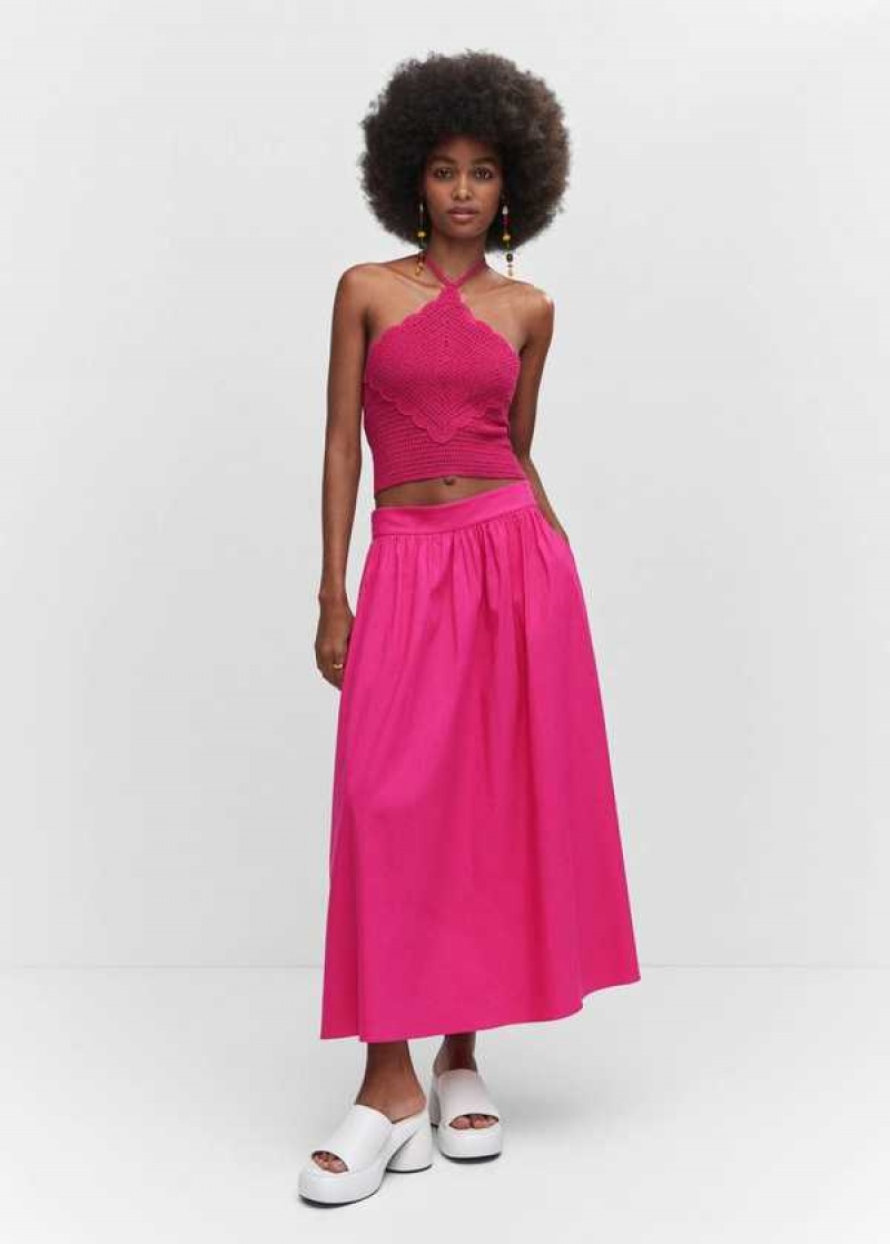 Mango Pleat Detail Long Skirt | MNG-24197