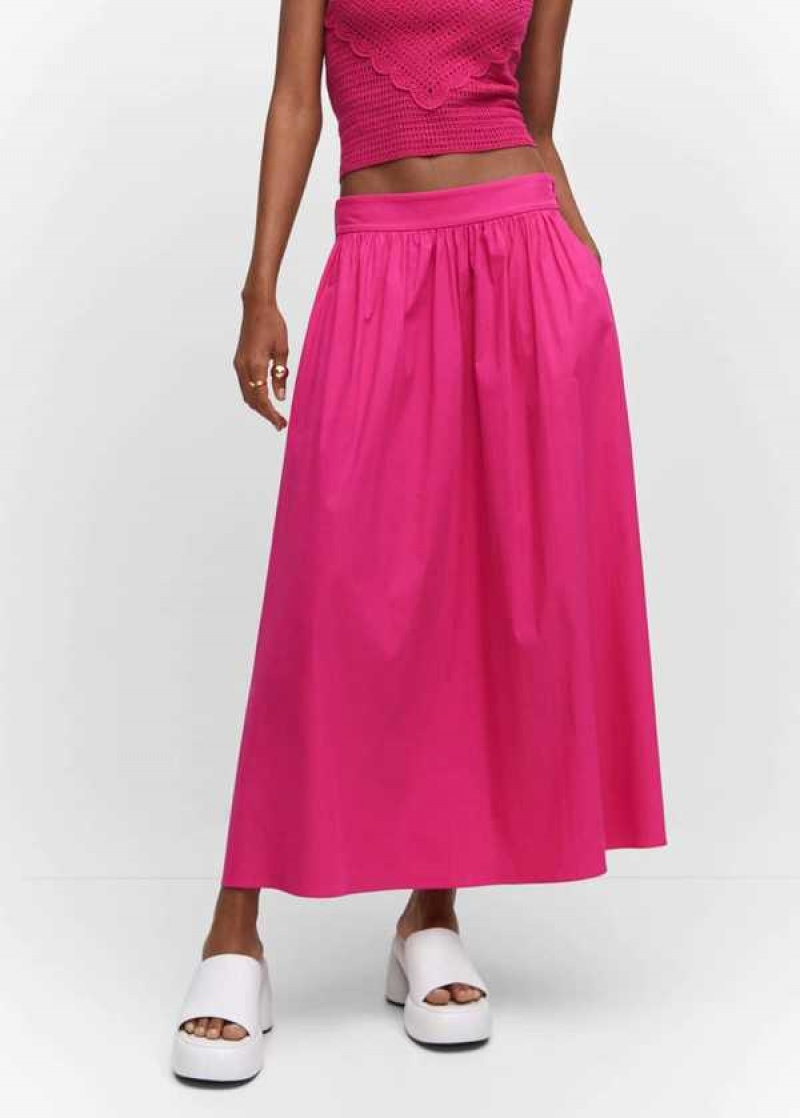 Mango Pleat Detail Long Skirt | MNG-24197