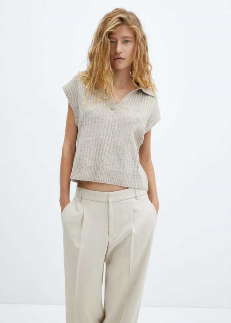 Mango Pleat Rovný Trousers | MNG-24291