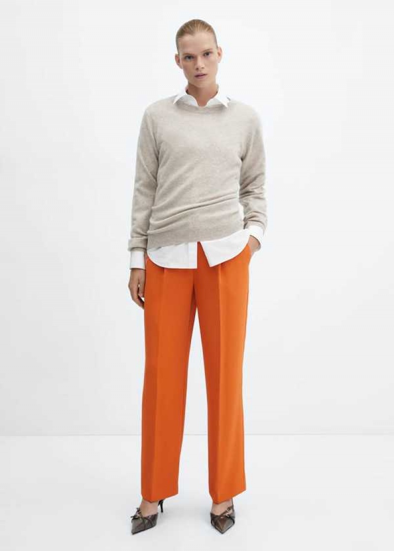 Mango Pleat Rovný Trousers | MNG-24351