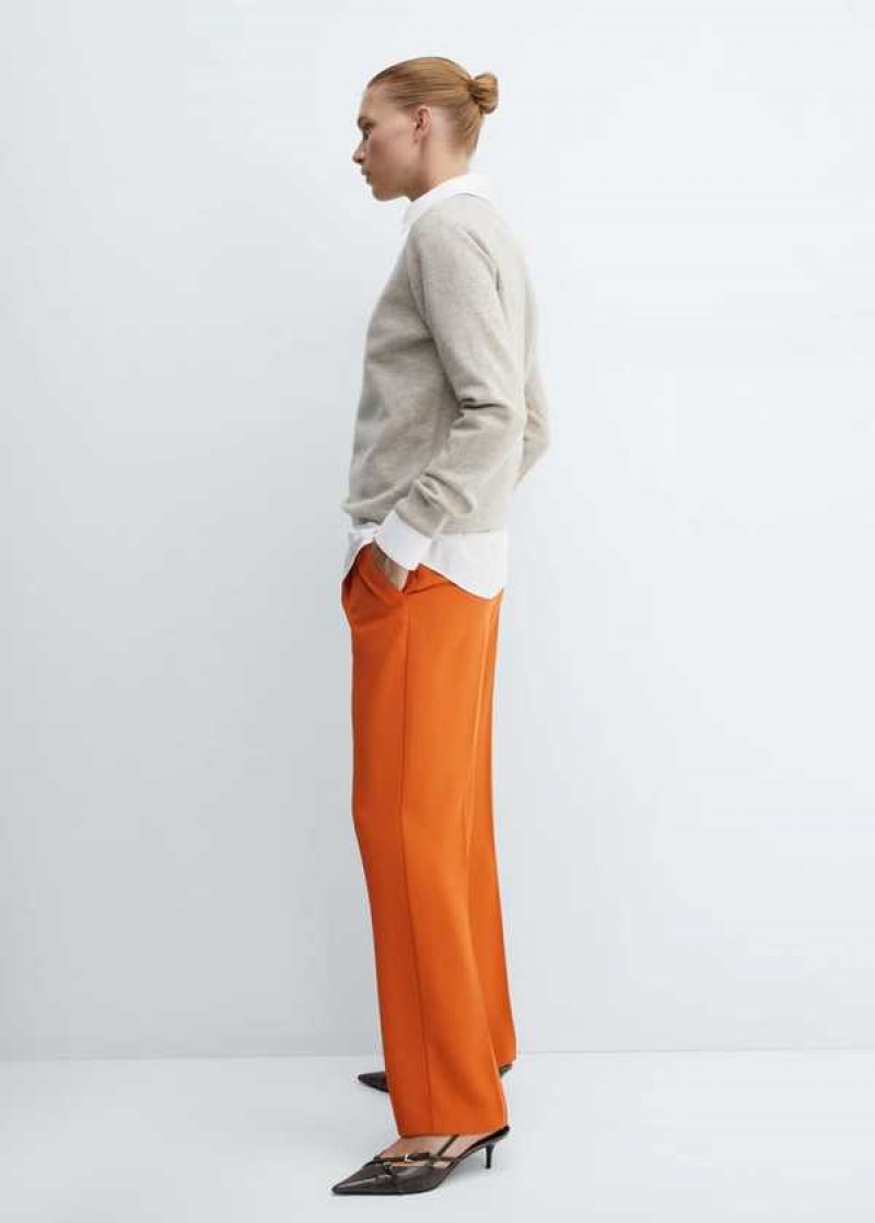 Mango Pleat Rovný Trousers | MNG-24351