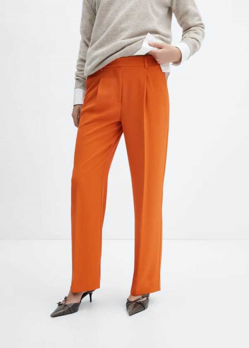 Mango Pleat Rovný Trousers | MNG-24351