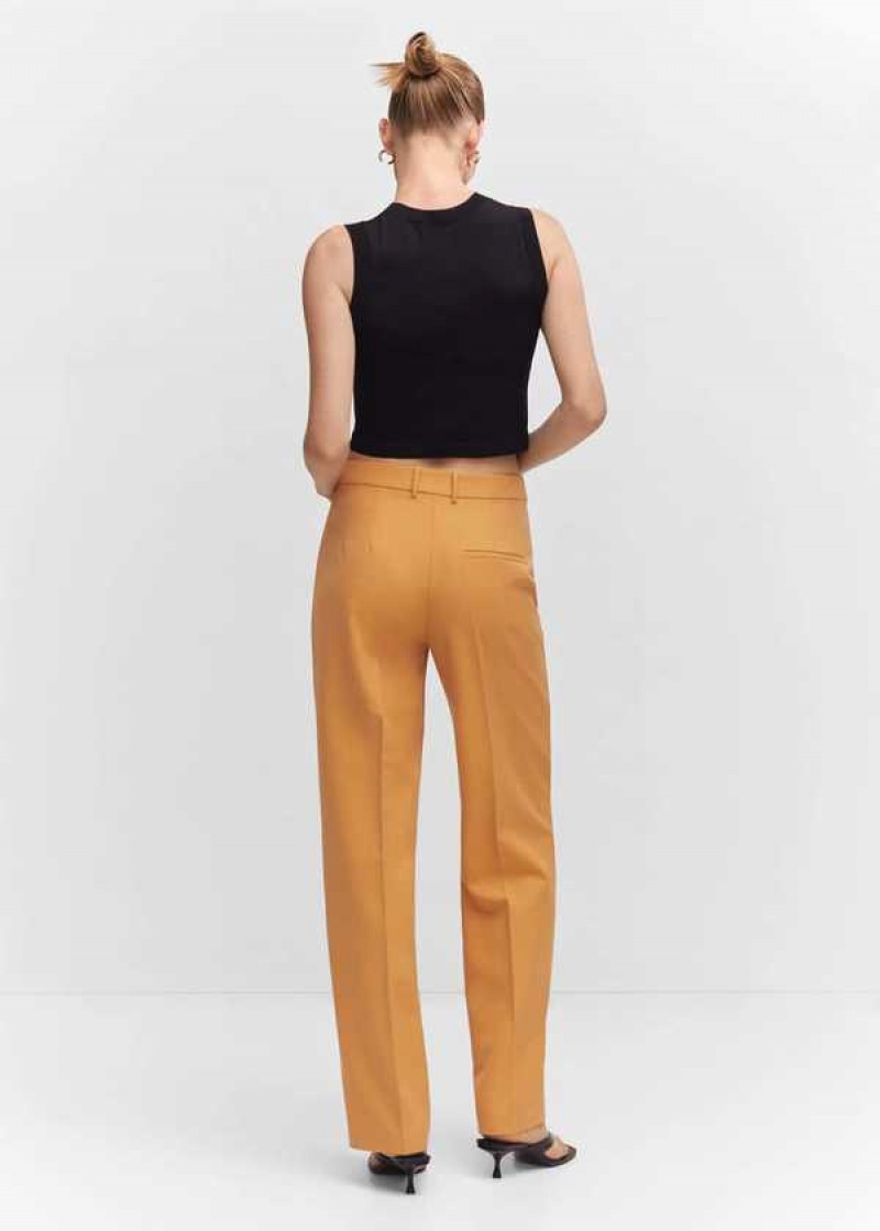 Mango Pleat Rovný Trousers | MNG-24367