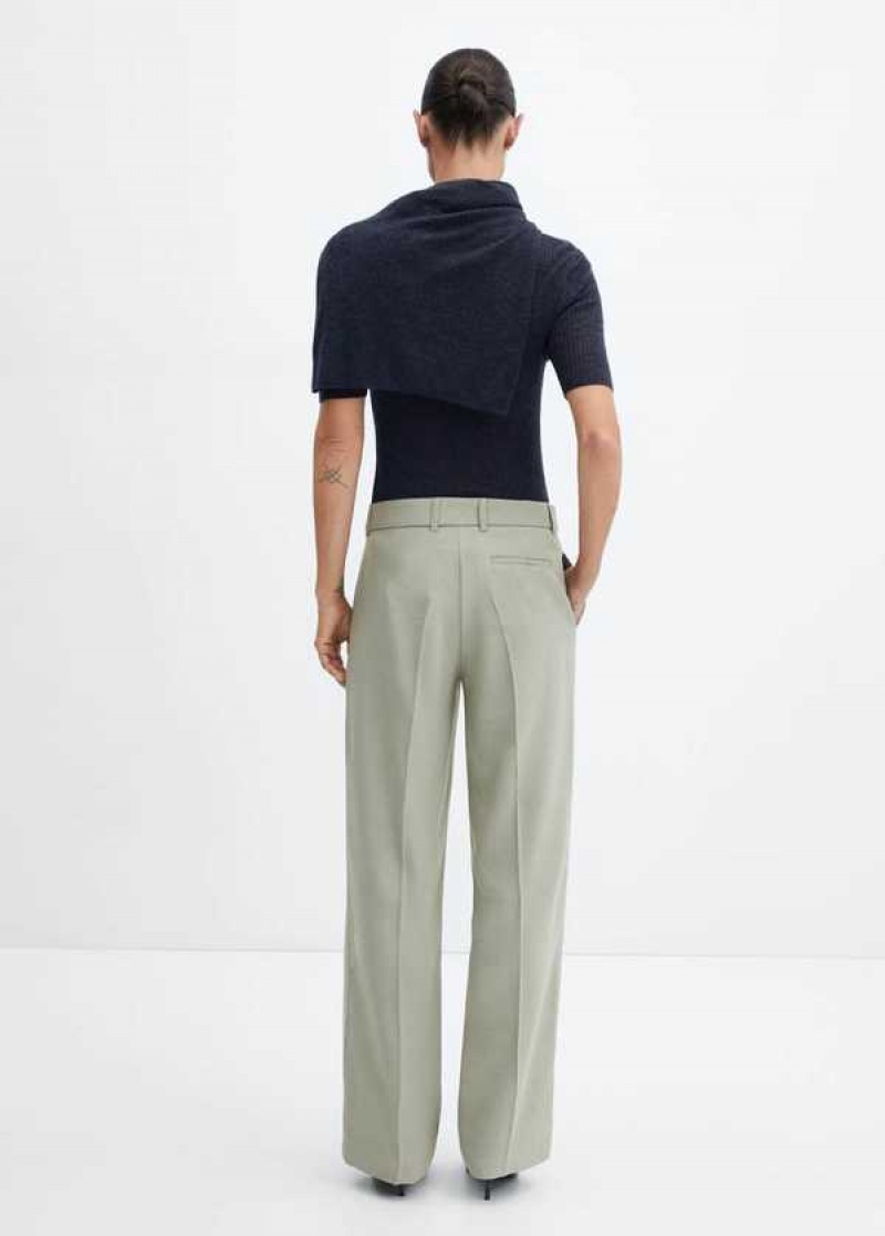 Mango Pleat Rovný Trousers | MNG-24369