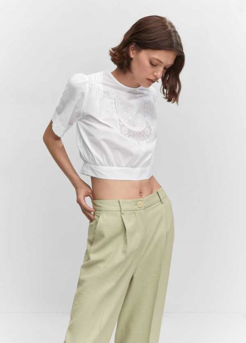 Mango Pleat Rovný Trousers | MNG-24392