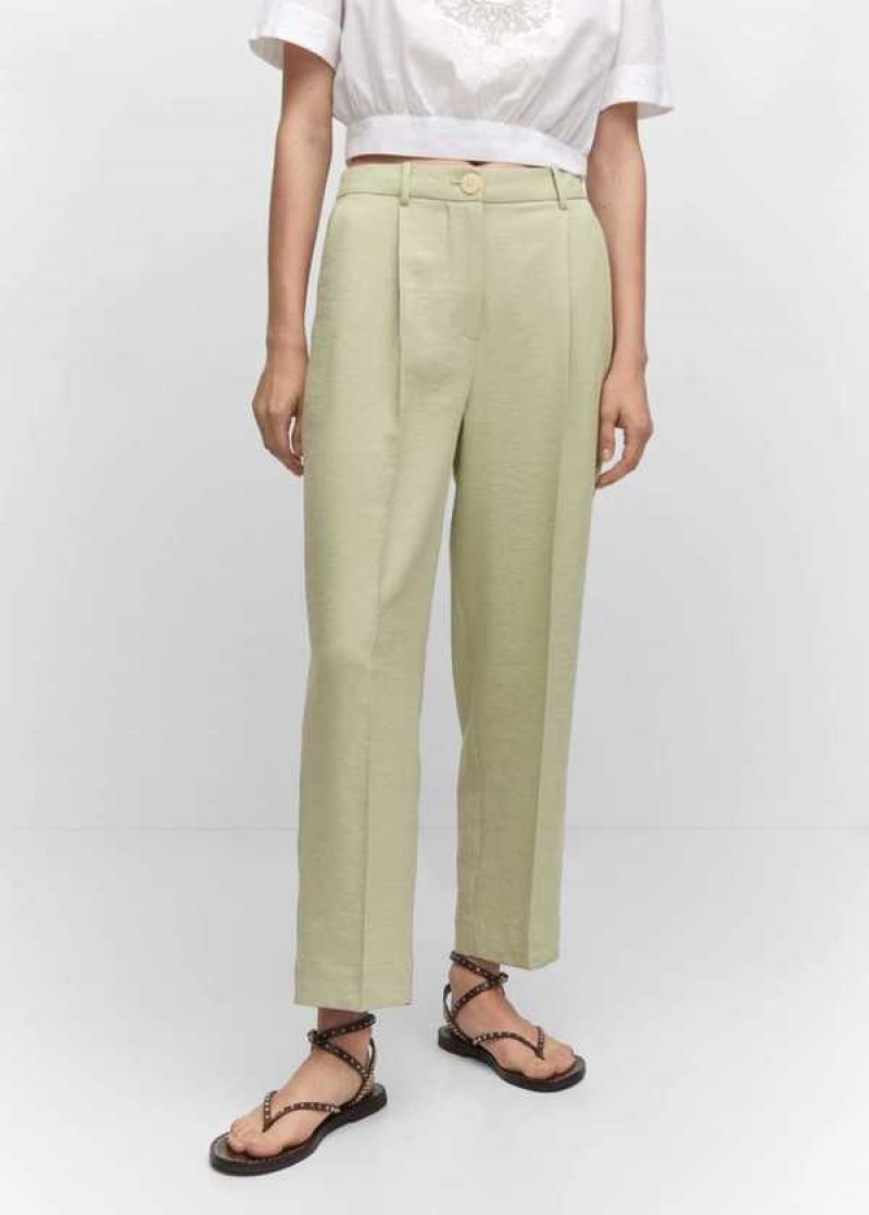 Mango Pleat Rovný Trousers | MNG-24392