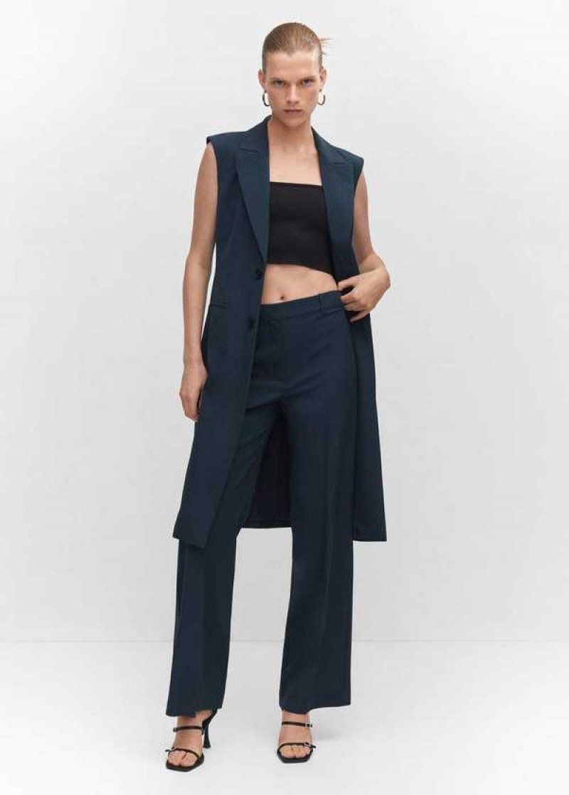 Mango Pleat Rovný Trousers | MNG-24467