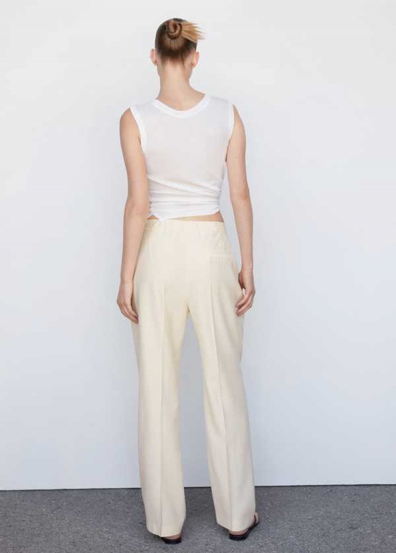 Mango Pleat Rovný Trousers | MNG-24514