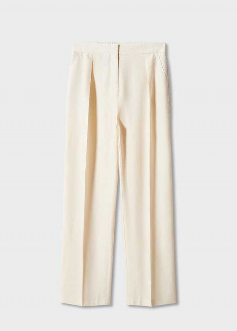 Mango Pleat Rovný Trousers | MNG-24514