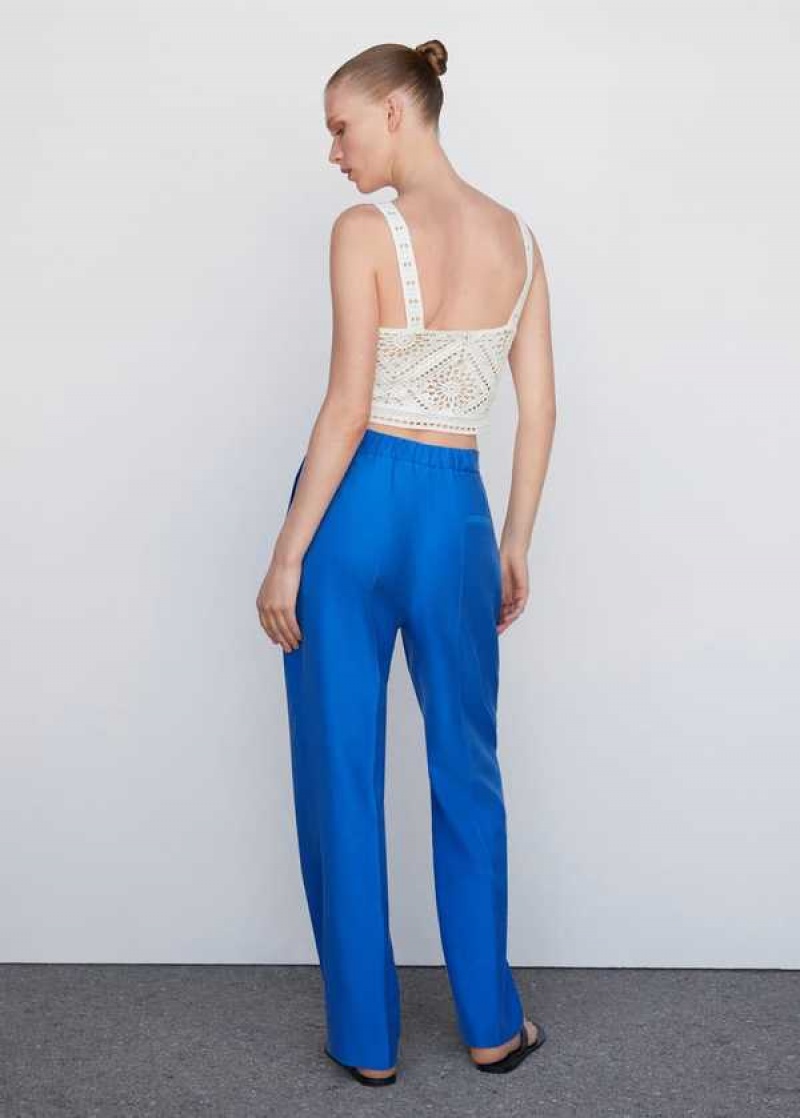 Mango Pleat Rovný Trousers | MNG-24515