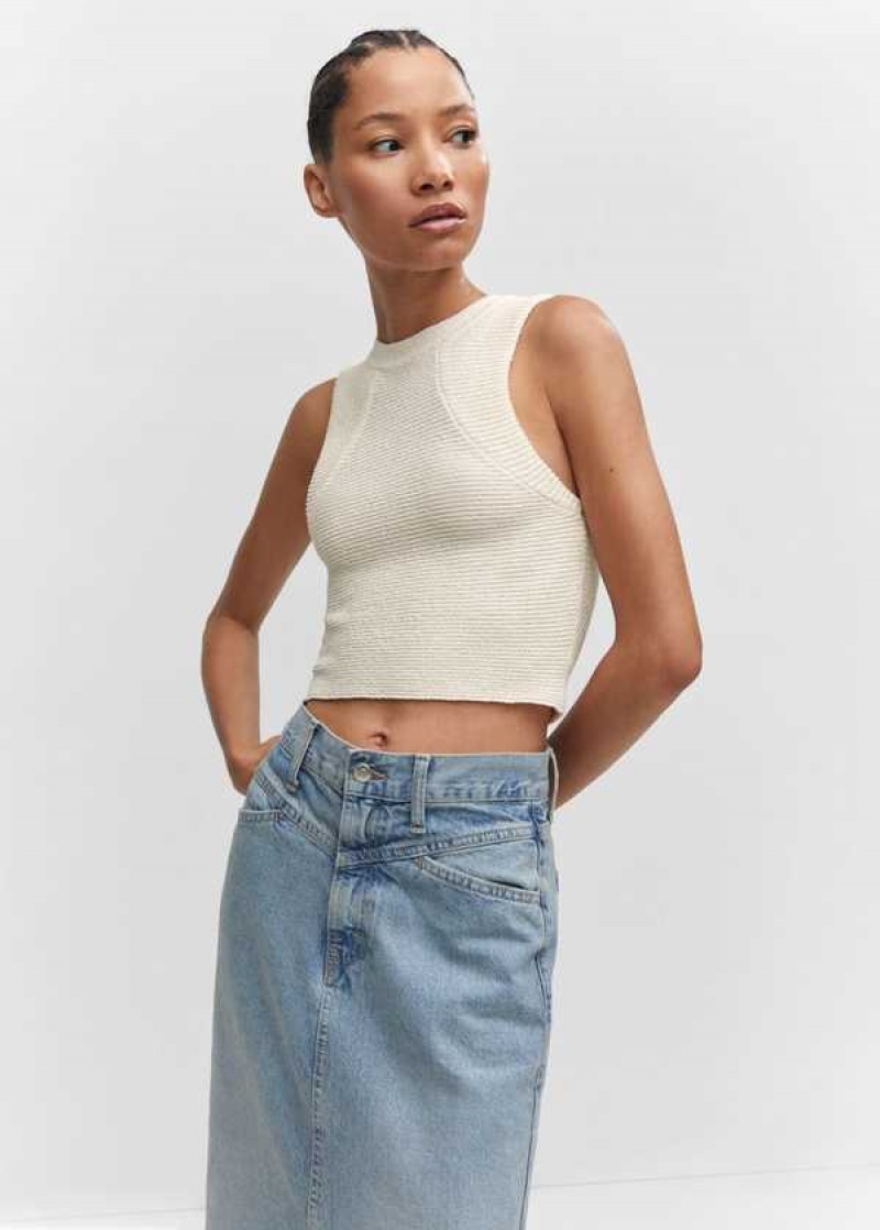 Mango Pletené Cropped Top | MNG-24823