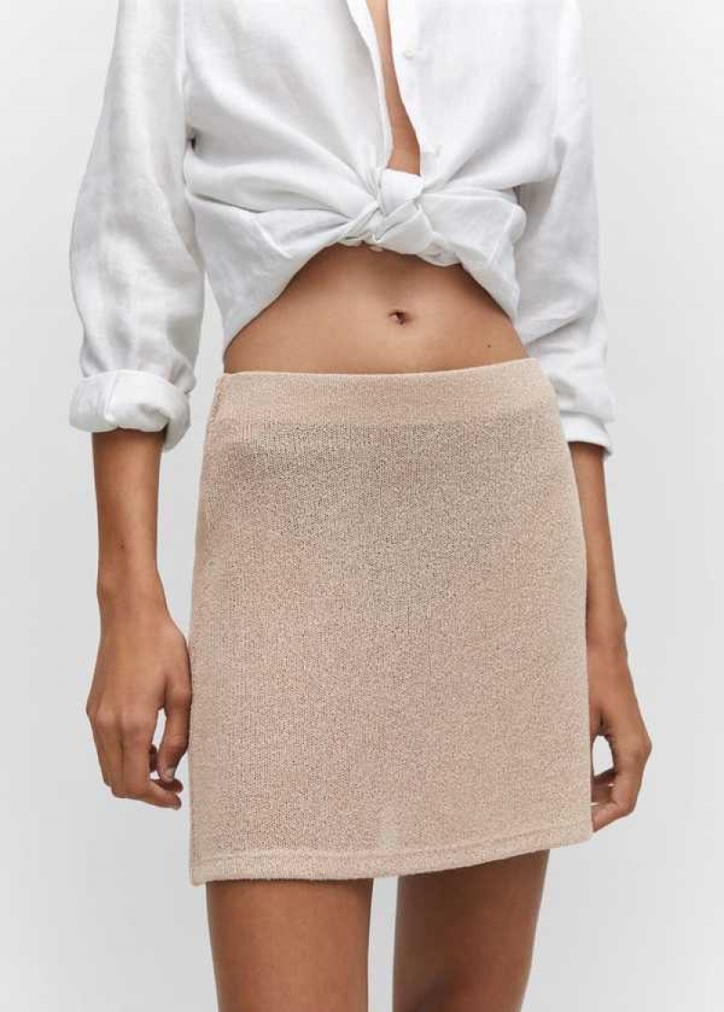 Mango Pletené Miniskirt | MNG-24155