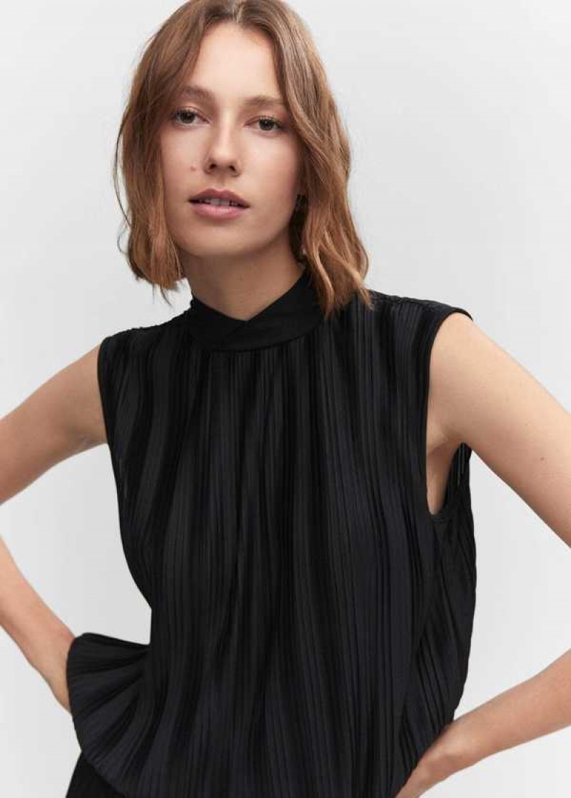 Mango Plisovaný Bow Top | MNG-24859