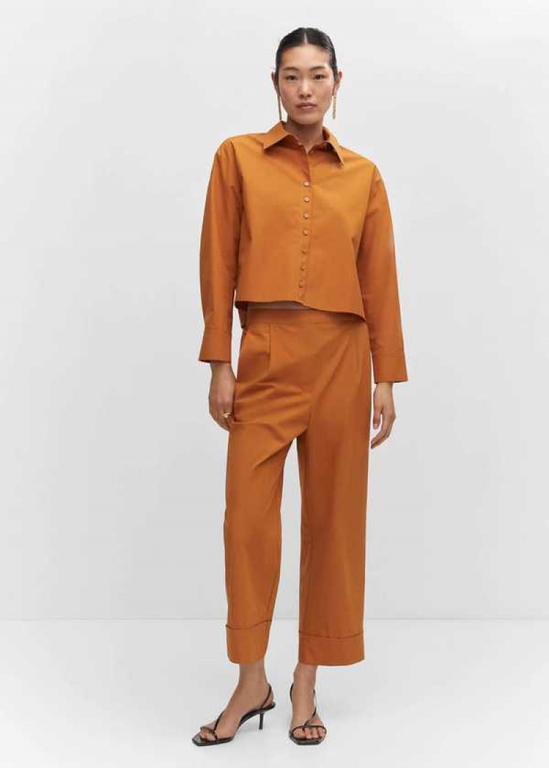 Mango Plisovaný Culottes Pants | MNG-24370