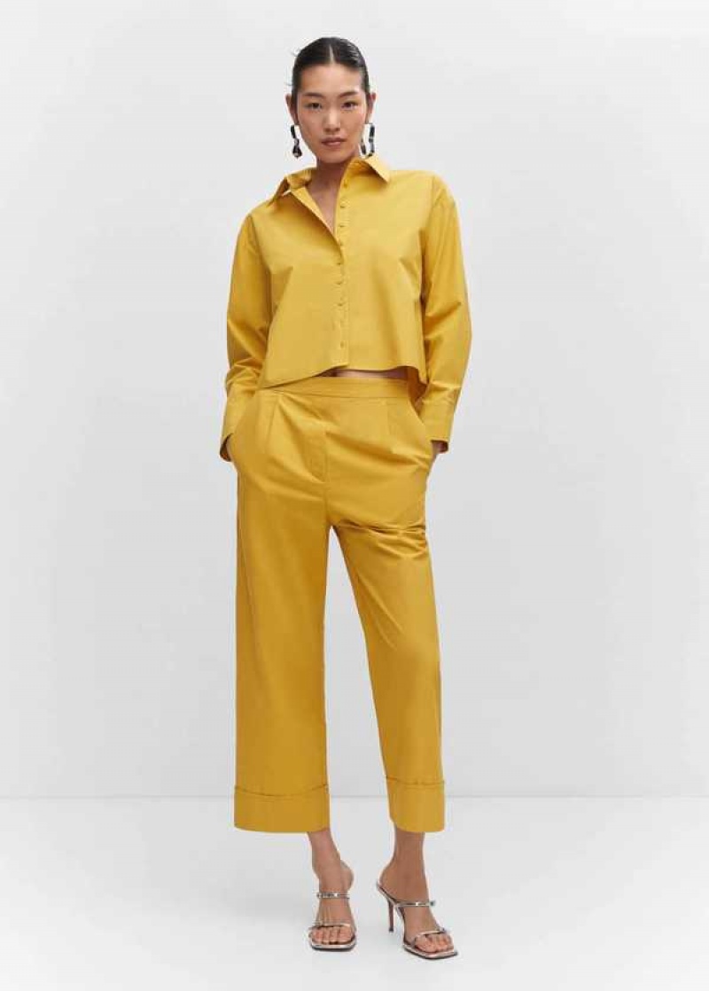 Mango Plisovaný Culottes Pants | MNG-24449