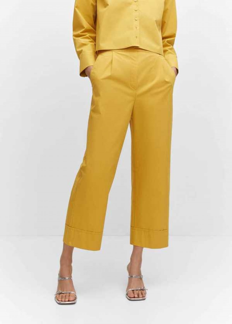 Mango Plisovaný Culottes Pants | MNG-24449