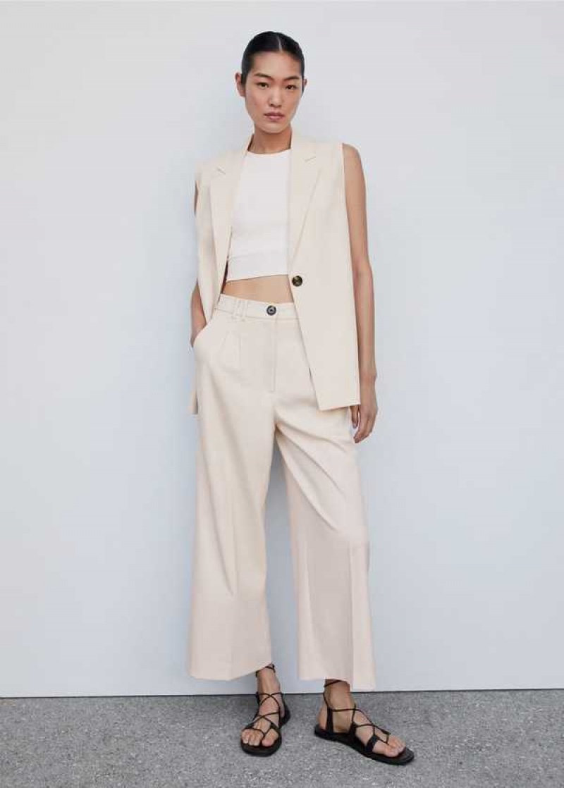 Mango Plisovaný Culottes Pants | MNG-24469