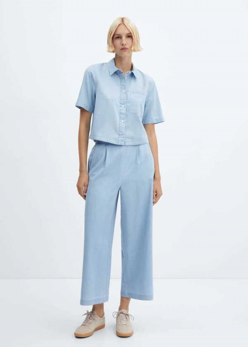 Mango Plisovaný Culottes Pants | MNG-24561