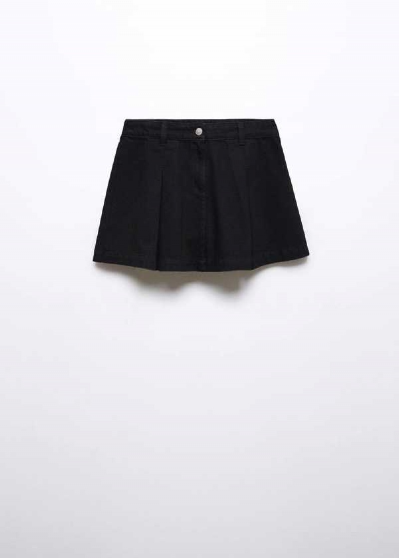 Mango Plisovaný Denim Mini-skirt | MNG-24038