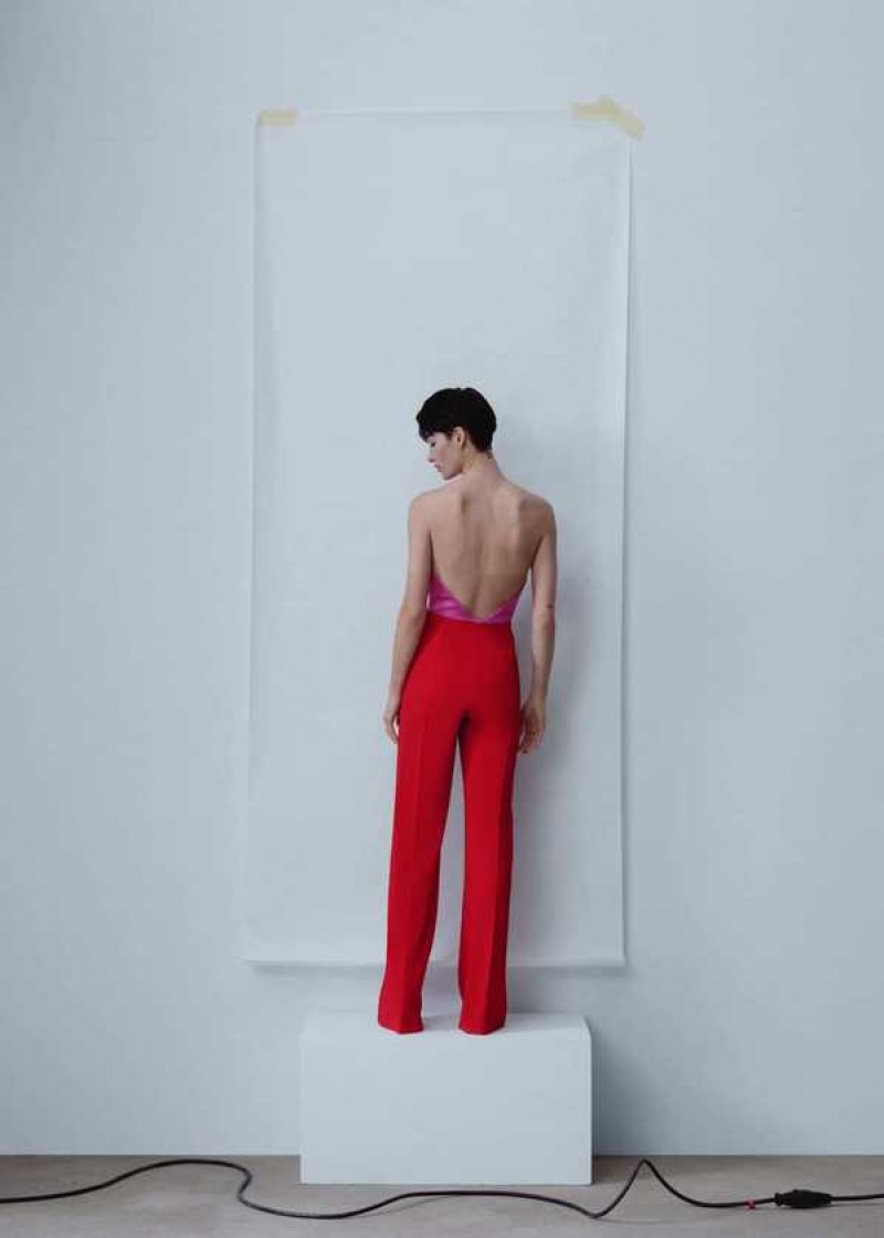 Mango Plisovaný Jumpsuit With Bow | MNG-25779