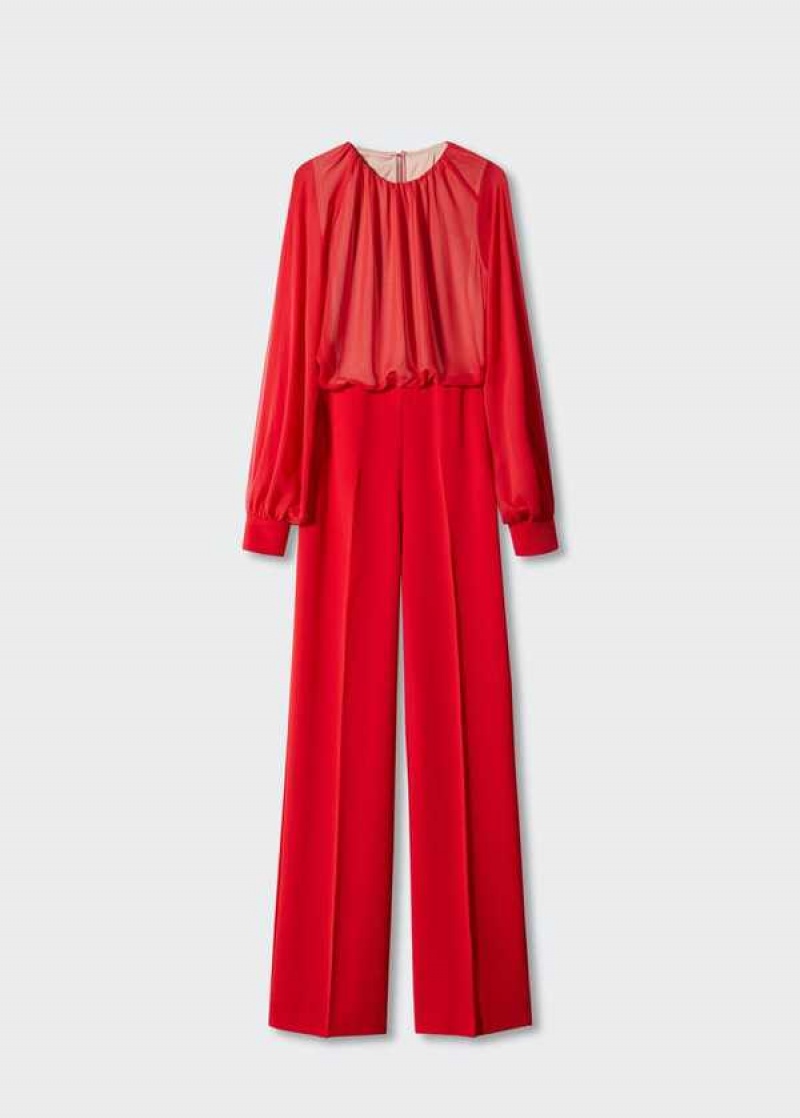 Mango Plisovaný Jumpsuit With Bow | MNG-25703