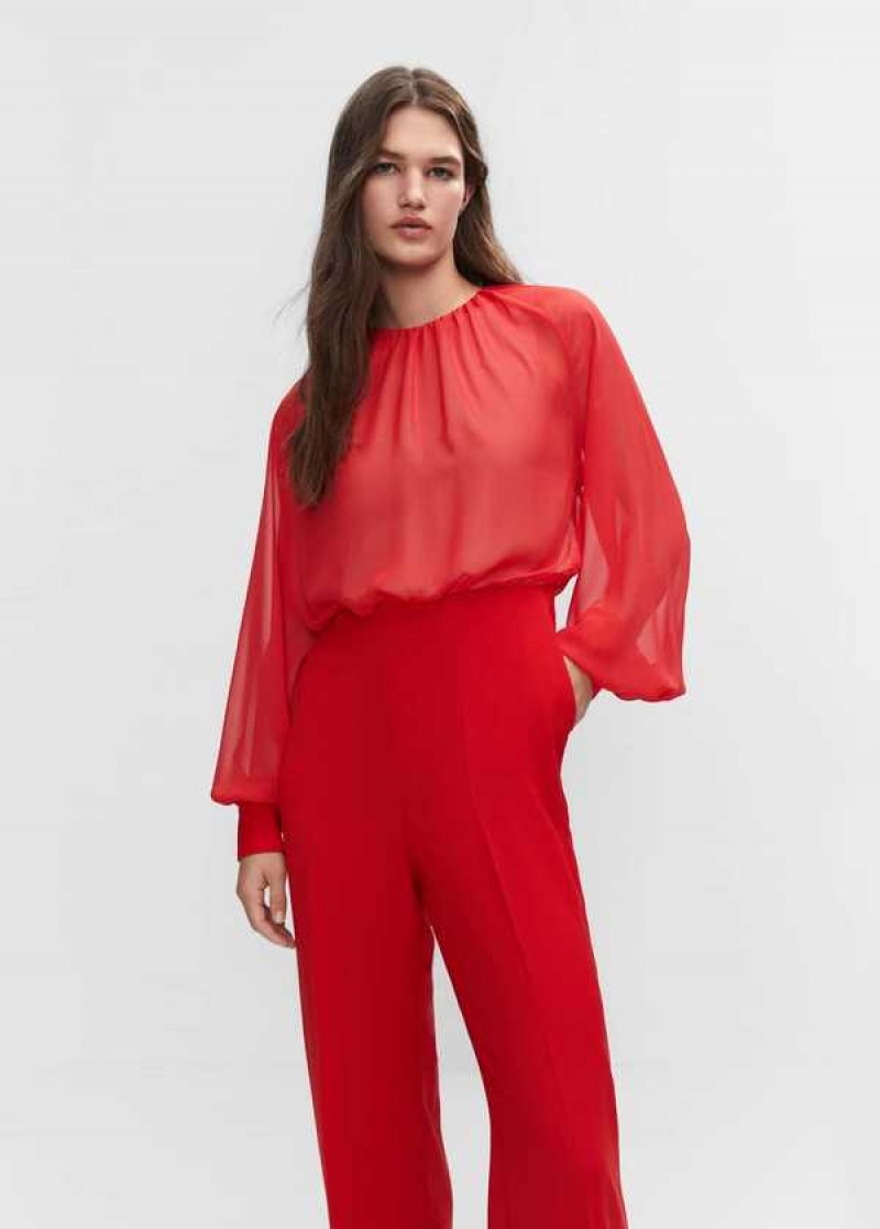 Mango Plisovaný Jumpsuit With Bow | MNG-25703