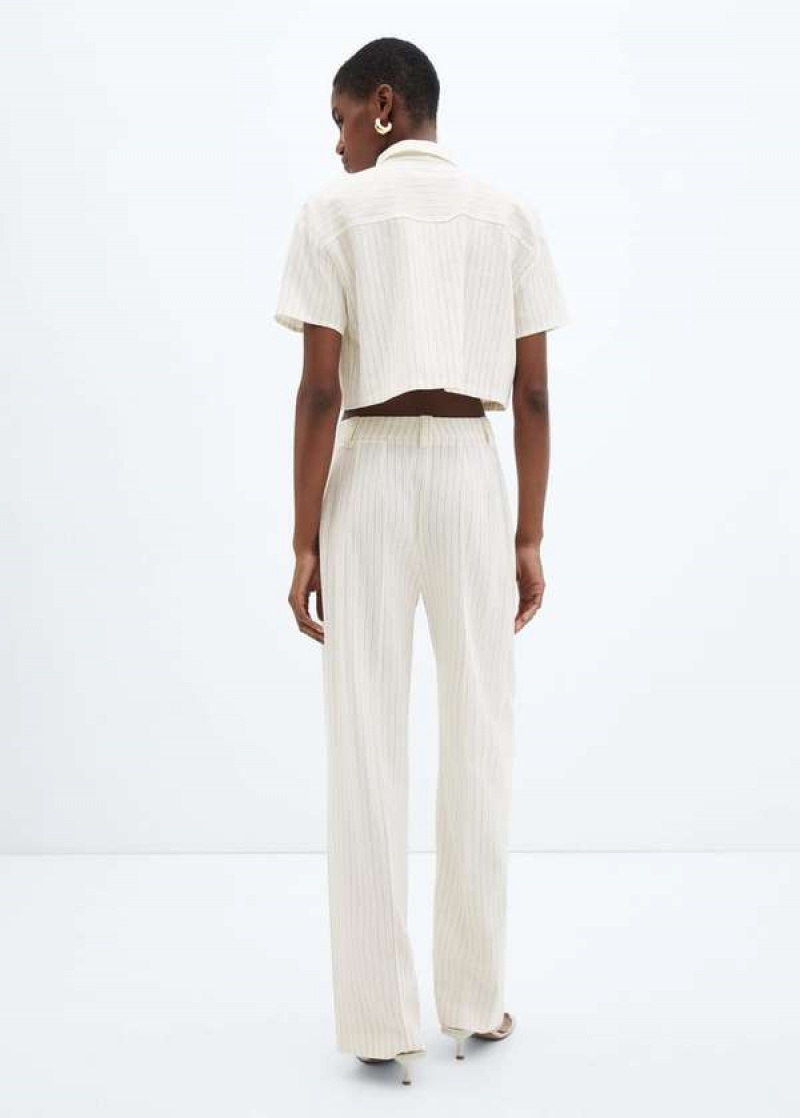 Mango Plisovaný Linen Pants | MNG-24545