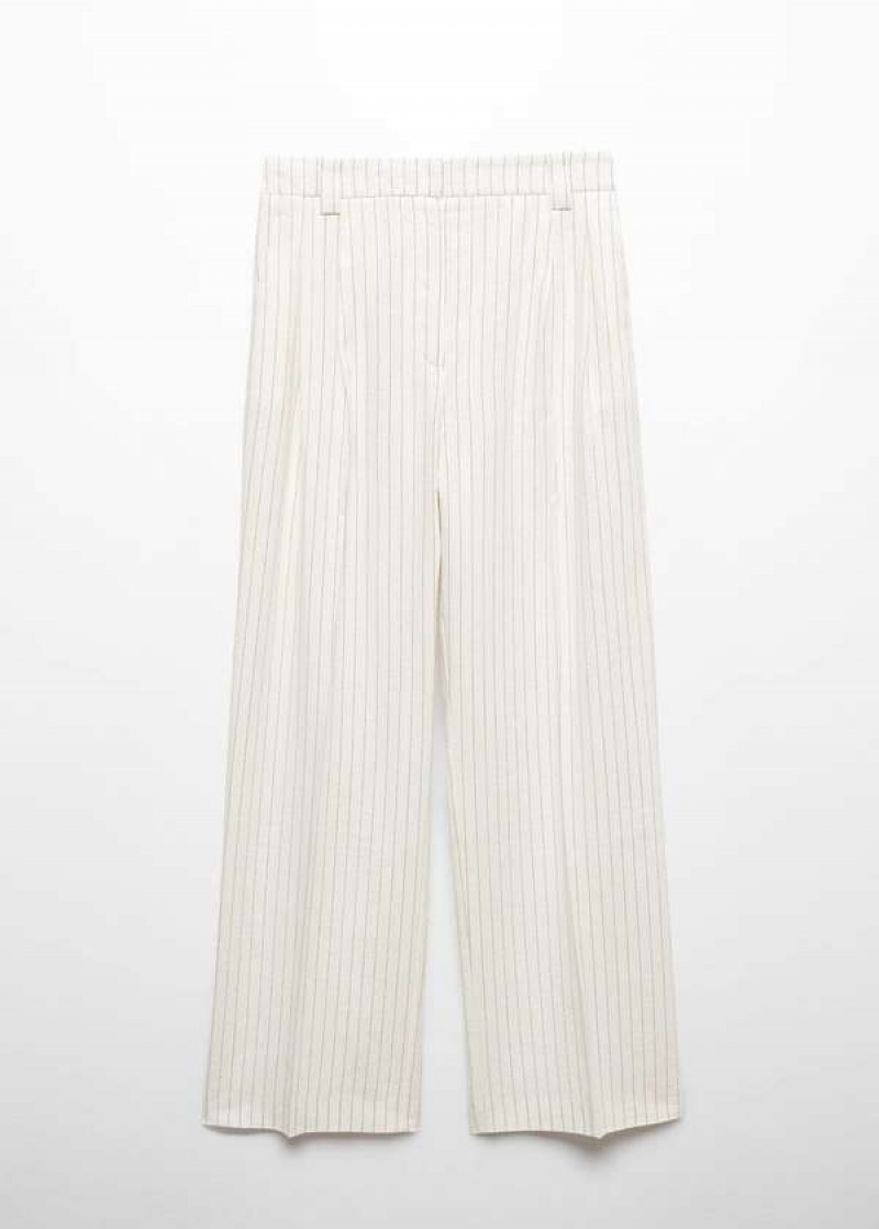 Mango Plisovaný Linen Pants | MNG-24545