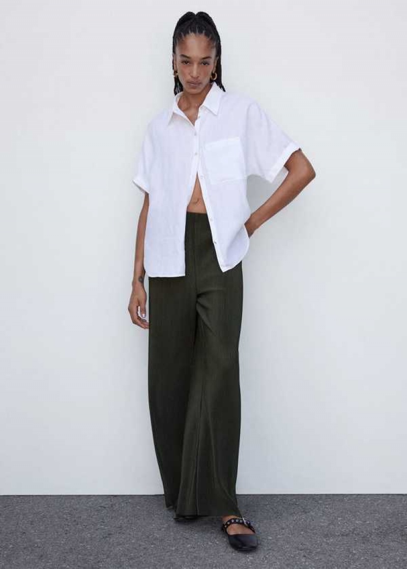 Mango Plisovaný Rovný Trousers | MNG-24331