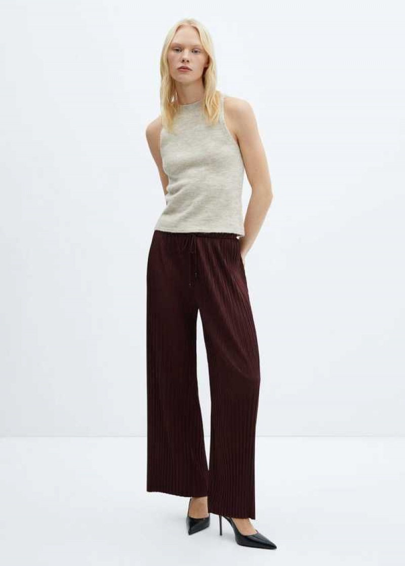 Mango Plisovaný Rovný Trousers | MNG-24570