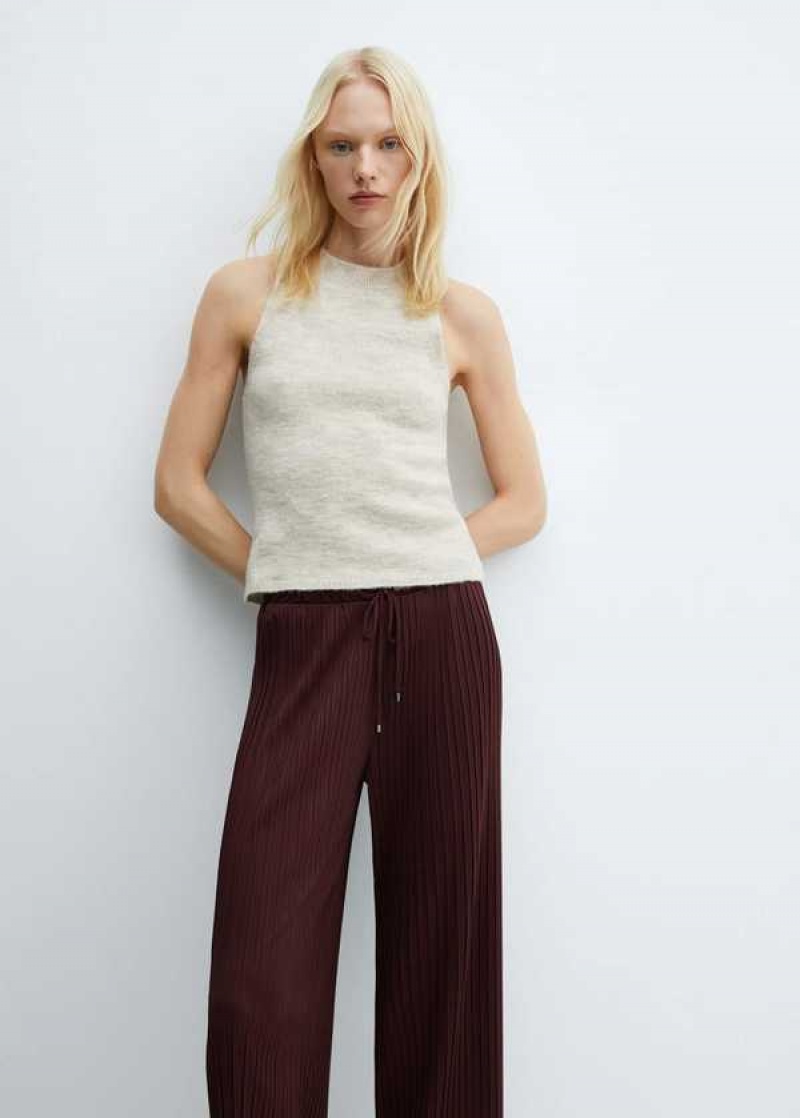 Mango Plisovaný Rovný Trousers | MNG-24570