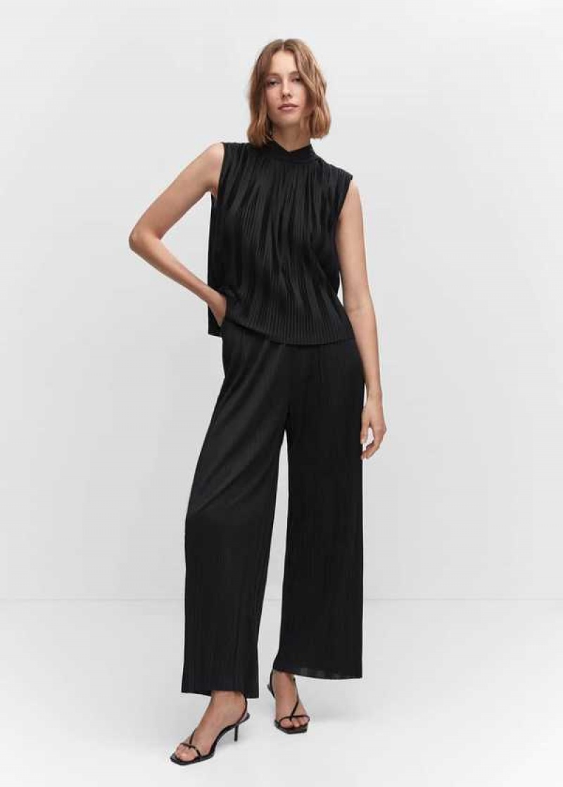 Mango Plisovaný Wideleg Pants | MNG-24374