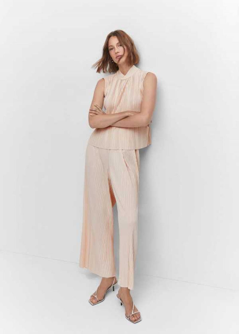 Mango Plisovaný Wideleg Pants | MNG-24459