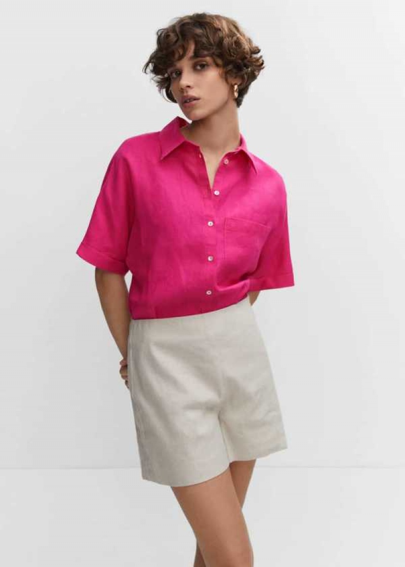 Mango Pocket Linen Shirt | MNG-25231