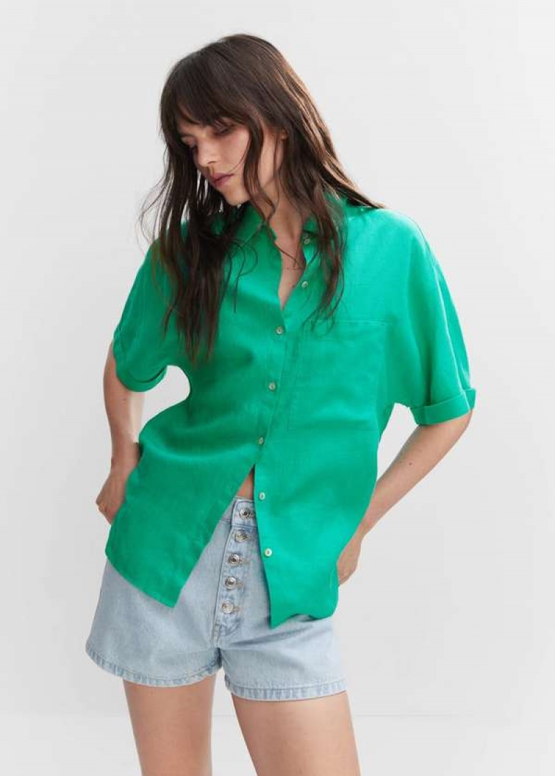 Mango Pocket Linen Shirt | MNG-25243