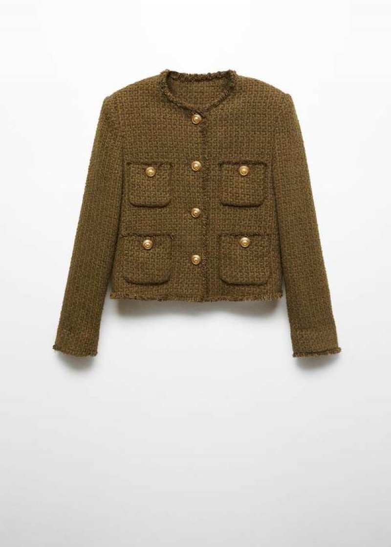 Mango Pocket Tweed Jacket | MNG-26316