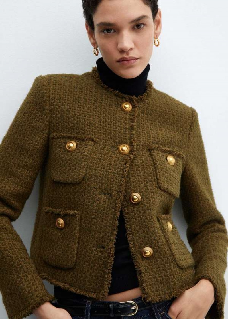 Mango Pocket Tweed Jacket | MNG-26316