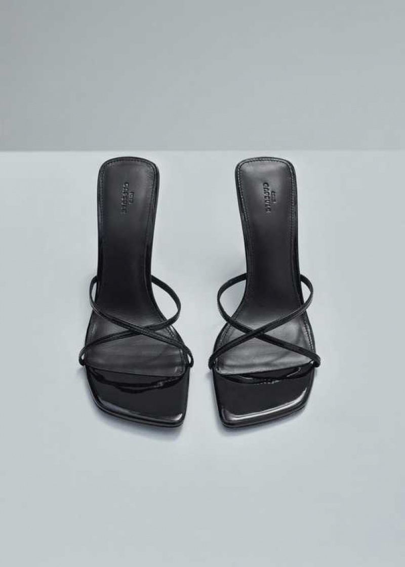 Mango Podpatku Læder Sandals With Straps | MNG-23562