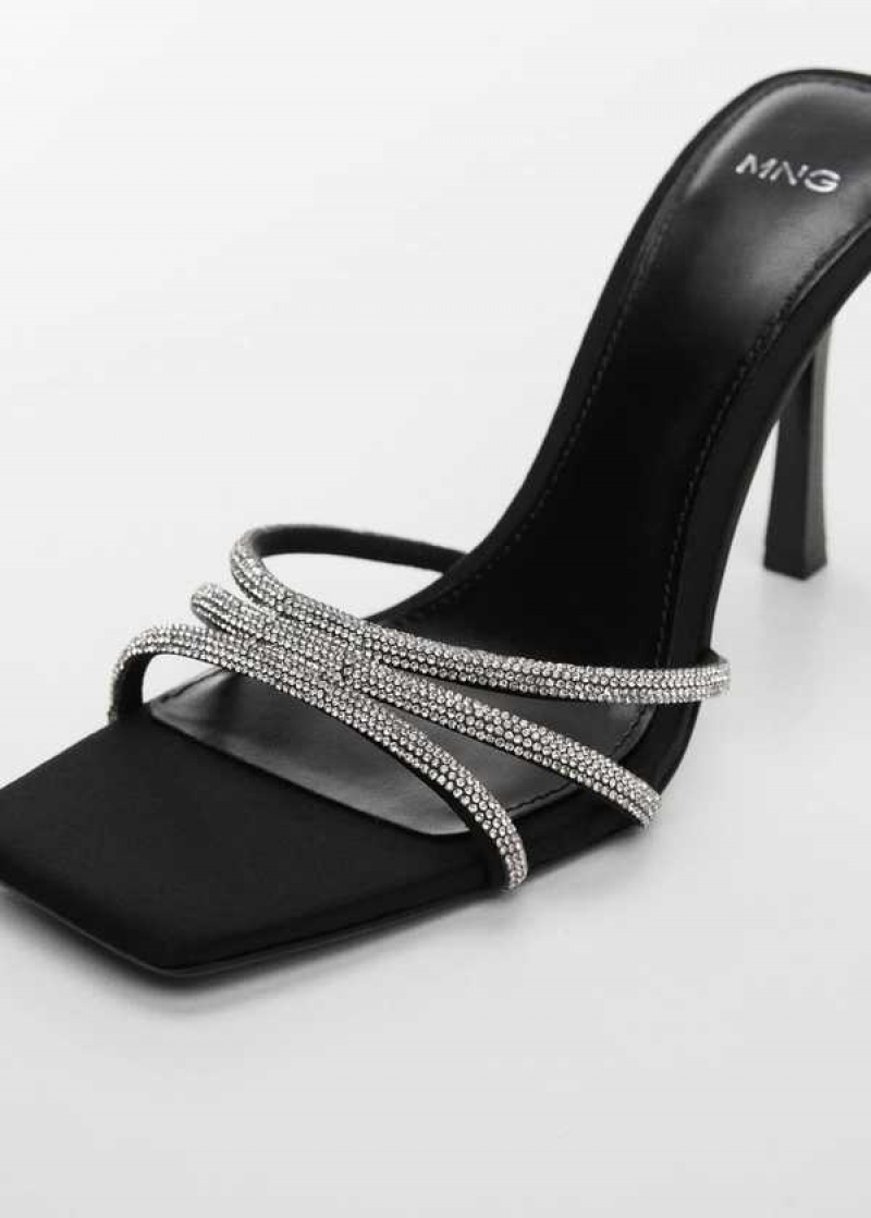 Mango Podpatku Sandals With Rhinestone Straps | MNG-23618