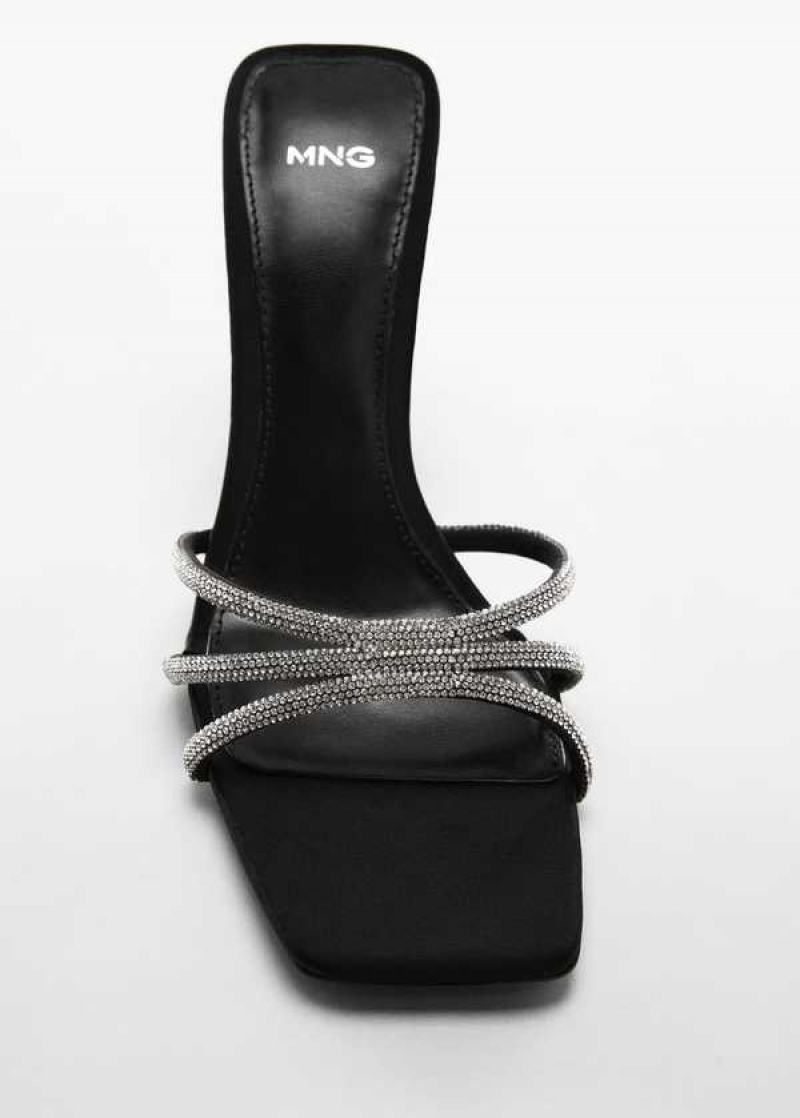 Mango Podpatku Sandals With Rhinestone Straps | MNG-23618