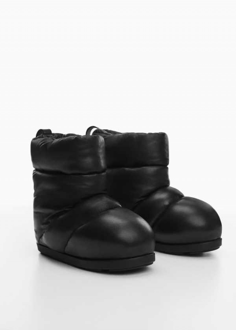 Mango Polstrovaný Læder Boots | MNG-23530